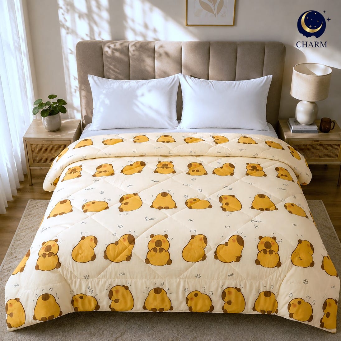 ผ้าห่มนวม 150X200 ซม. (5 ฟุต) CHARM DREAMY ลาย CAPYBARA_1